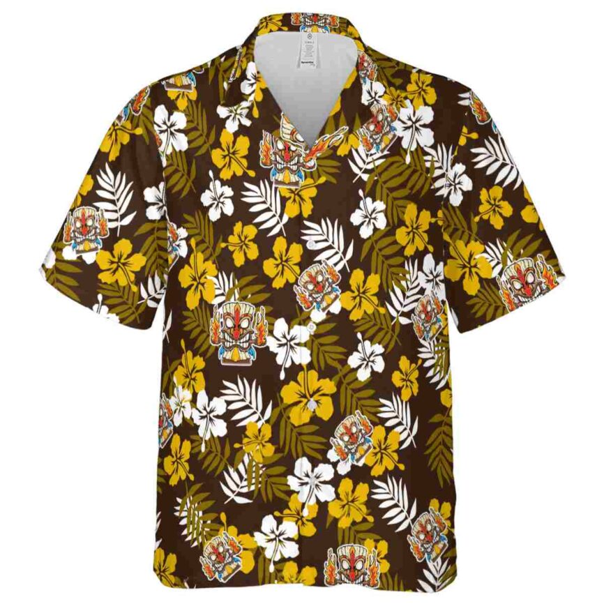 Tiki Leafy Hibiscus Hawaiian Shirt Fashion forward