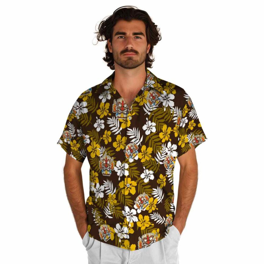 Tiki Leafy Hibiscus Hawaiian Shirt New Arrival