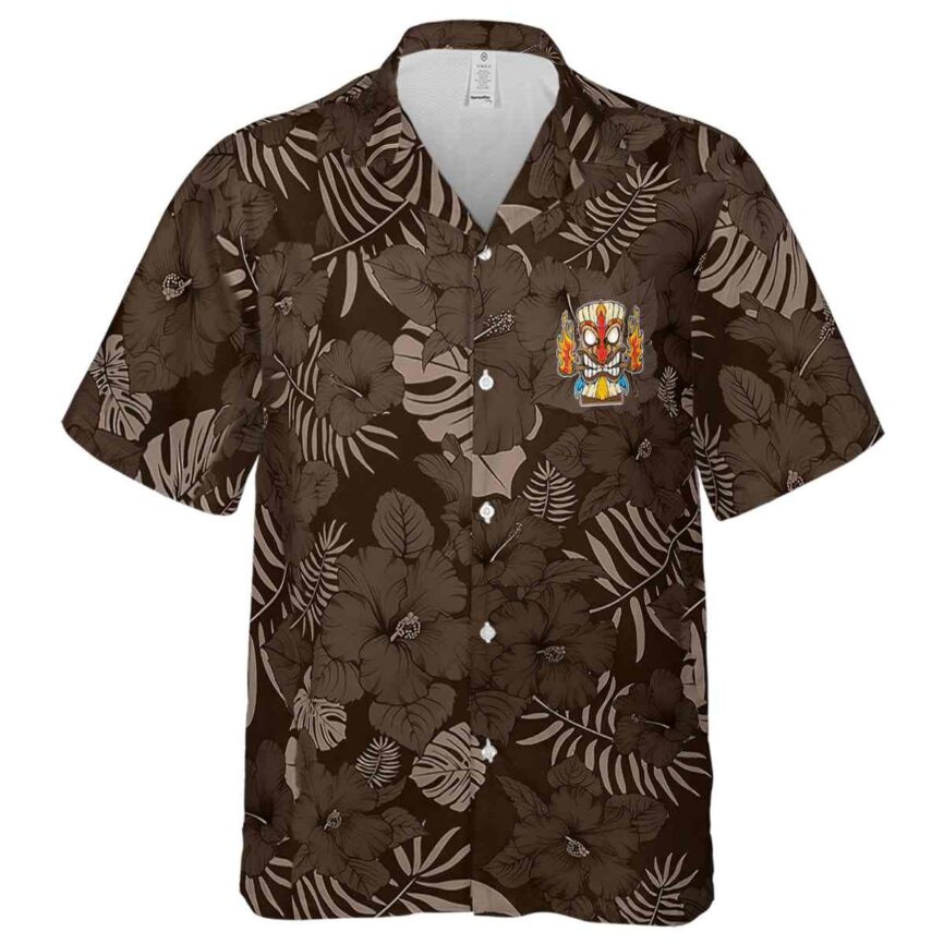 Tiki Monochrome Floral Hawaiian Shirt Fashion forward