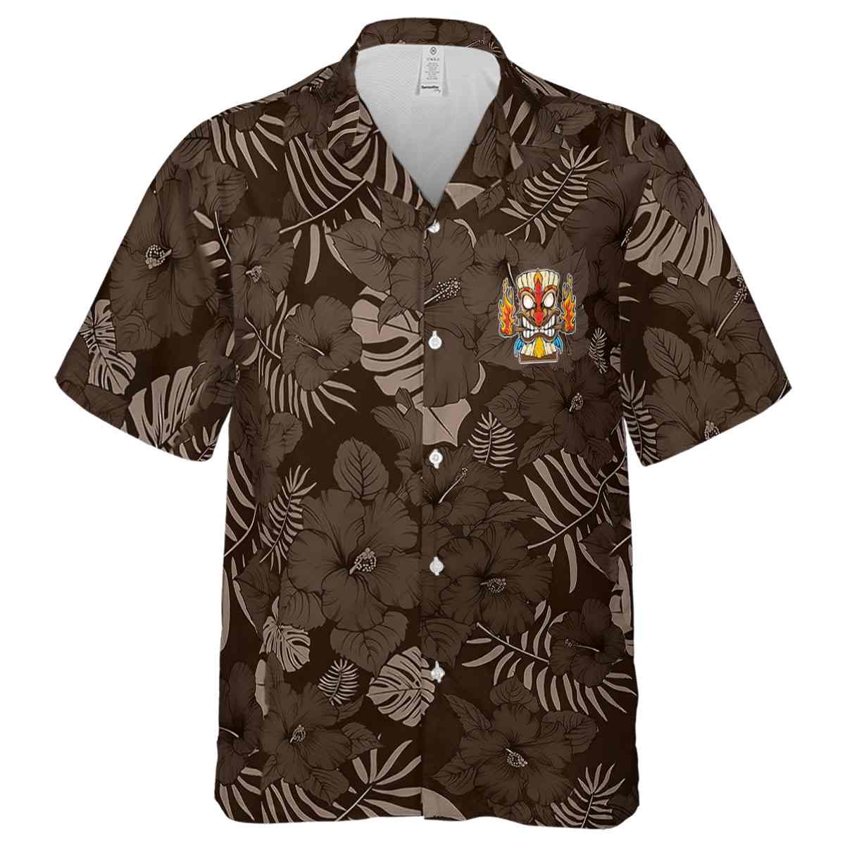 Tiki Monochrome Floral Hawaiian Shirt Fashion forward Tiki Monochrome Floral Hawaiian Shirt Fashion forward