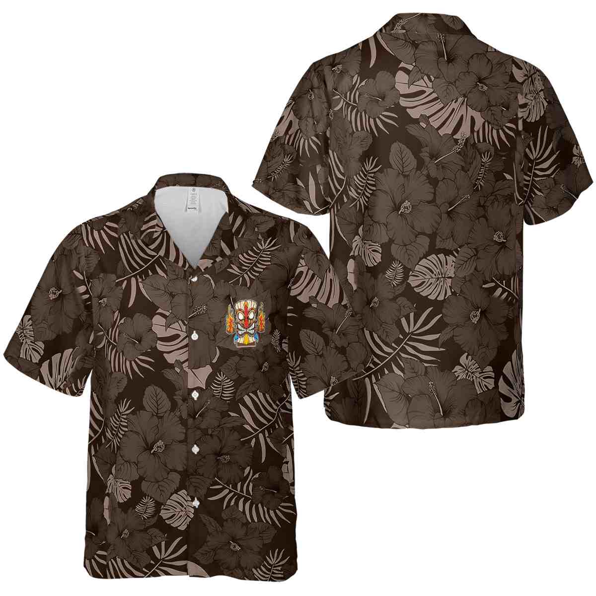 Tiki Monochrome Floral Hawaiian Shirt Premium grade Tiki Monochrome Floral Hawaiian Shirt Premium grade