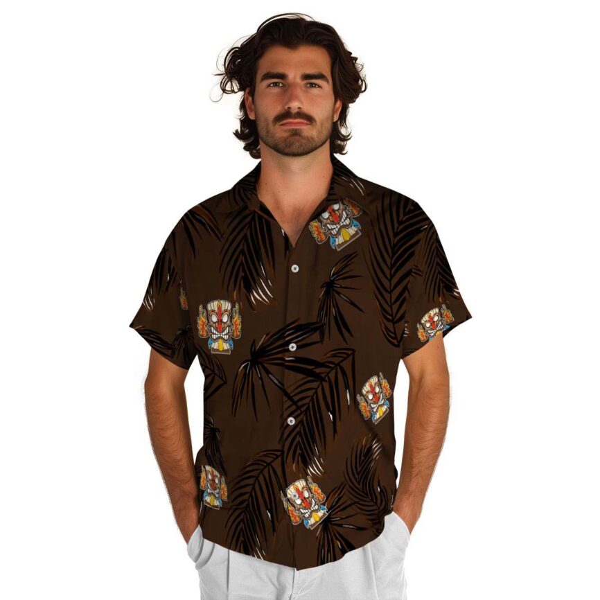 Tiki Monochrome Palm Hawaiian Shirt New Arrival