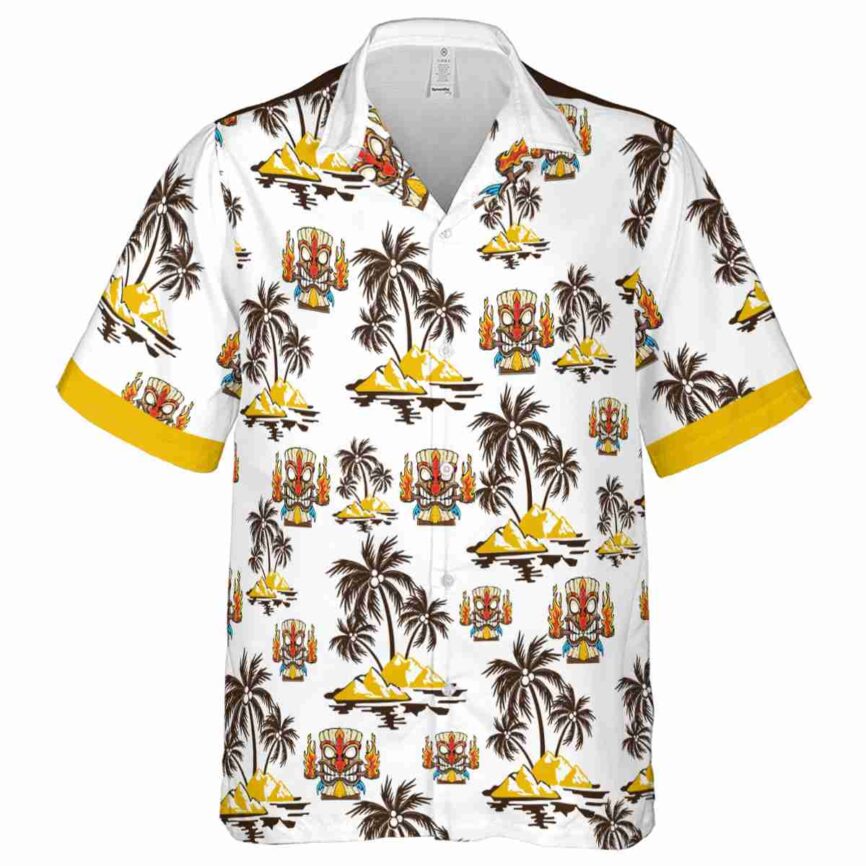 Tiki Palm Island Graphic Hawaiian Shirt Fashion forward