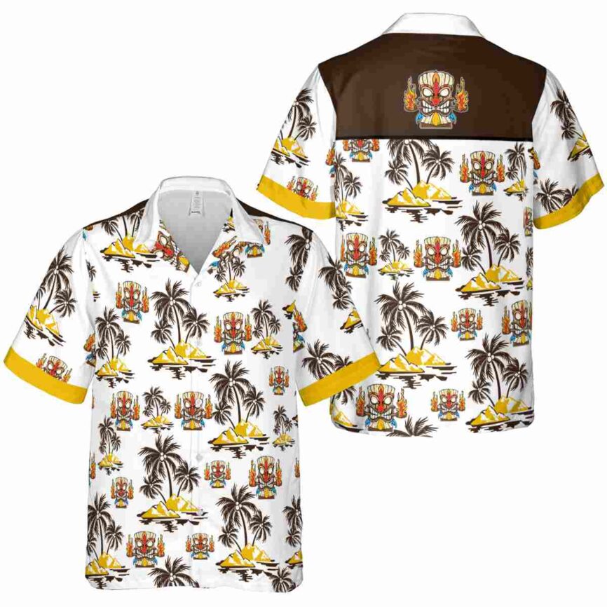 Tiki Palm Island Graphic Hawaiian Shirt Premium grade