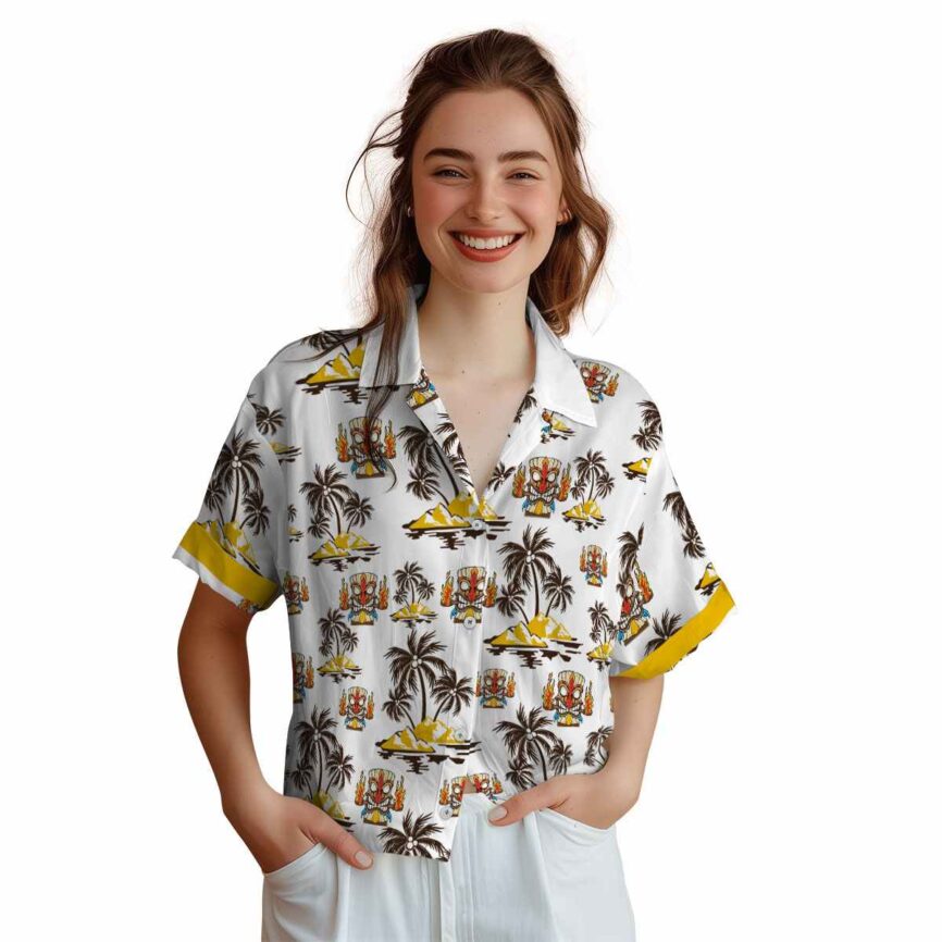 Tiki Palm Island Graphic Hawaiian Shirt Top rated