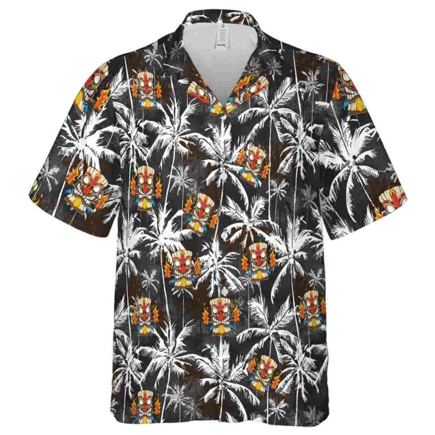 Tiki Palm Themed Hawaiian Shirt Fashion forward