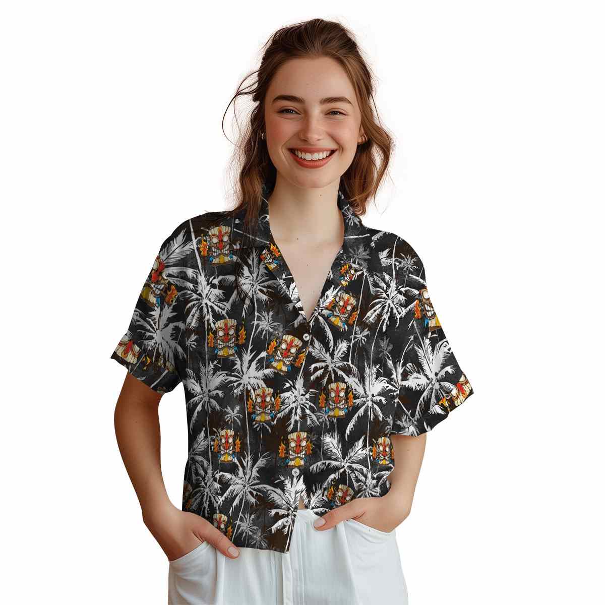 Tiki Palm Themed Hawaiian Shirt Top rated Tiki Palm Themed Hawaiian Shirt Top rated