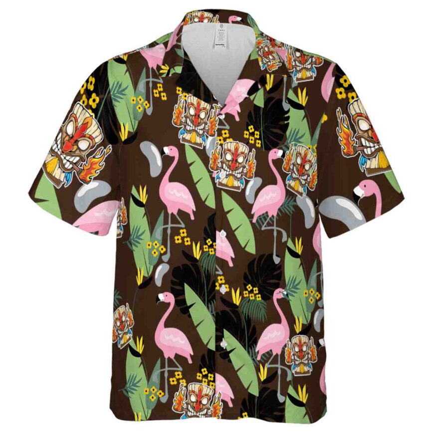 Tiki Pink Flamingo Hawaiian Shirt Fashion forward