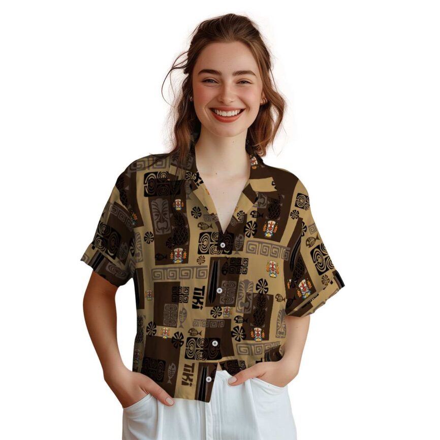 Tiki Tiki Motifs Hawaiian Shirt Top rated