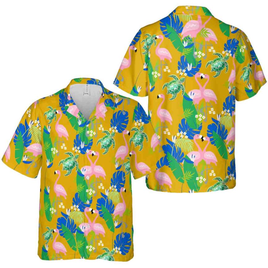 Tribal Flamingo Leaf Hawaiian Shirt Premium grade