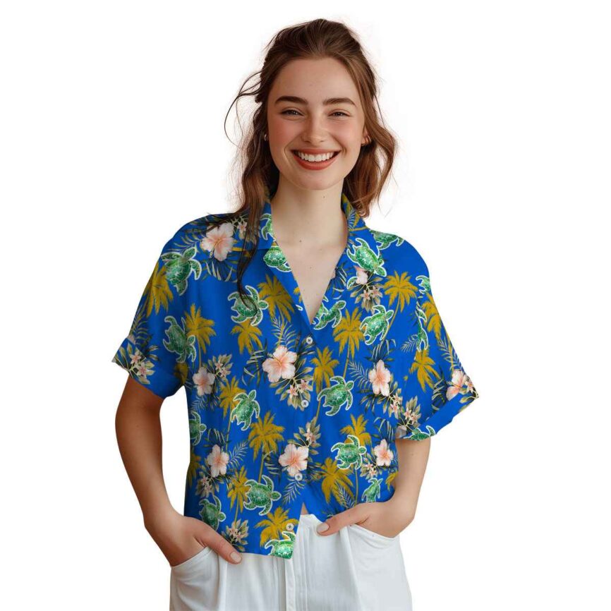 Tribal Hibiscus Palm Hawaiian Shirt Top rated
