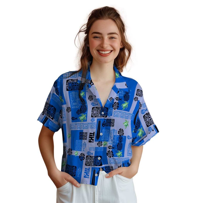 Tribal Tiki Motifs Hawaiian Shirt Top rated