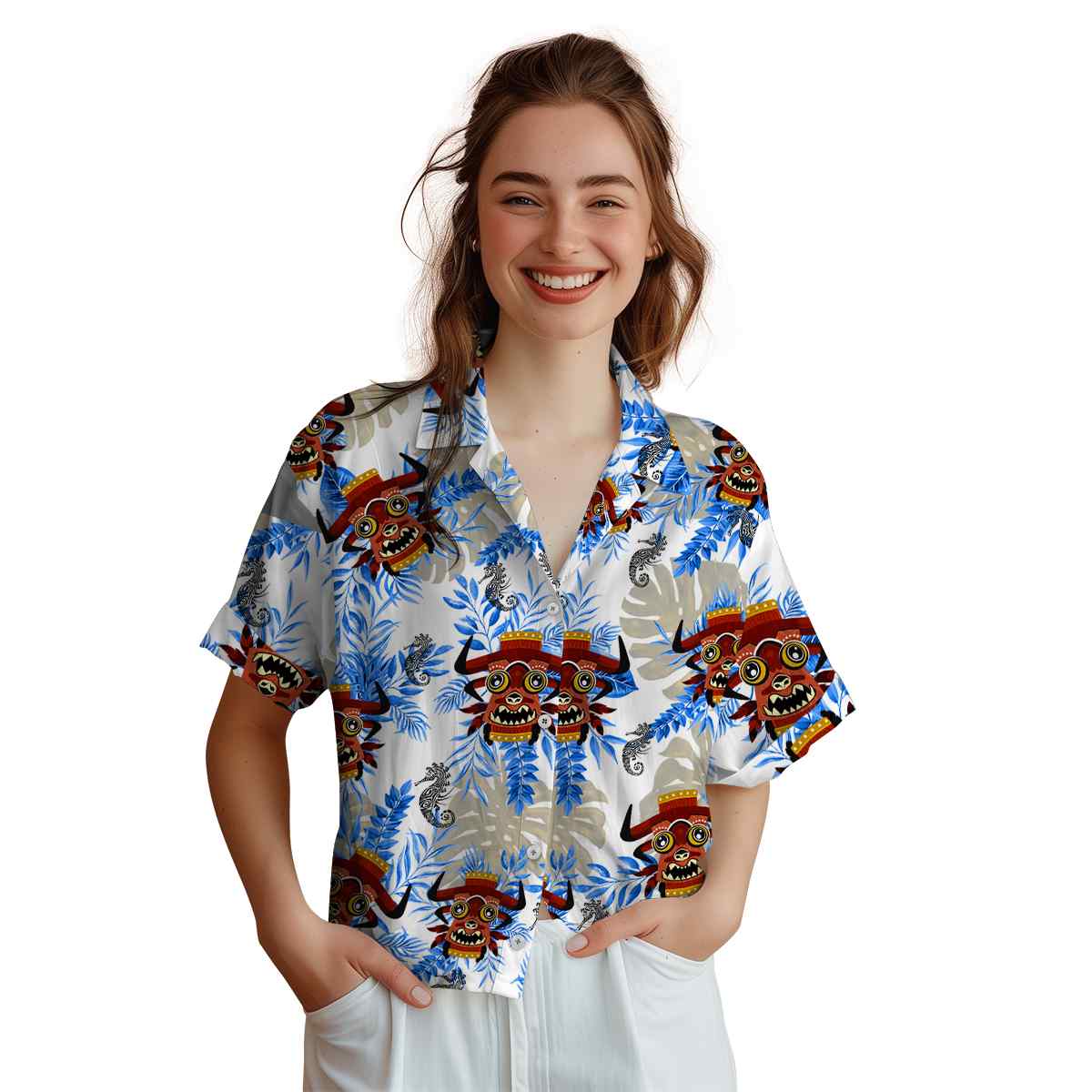 Tribal Tropical Fronds Hawaiian Shirt Top rated Tribal Tropical Fronds Hawaiian Shirt Top rated