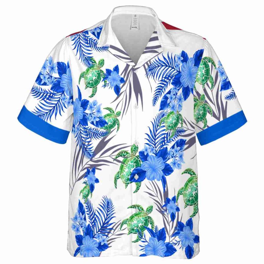 Tribal US Flag Floral Hawaiian Shirt Fashion forward