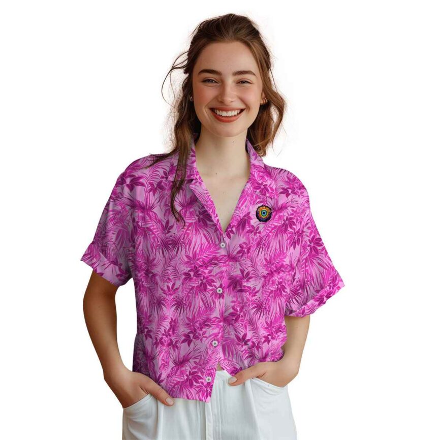 Trippy Foliage Print Hawaiian Shirt Top rated