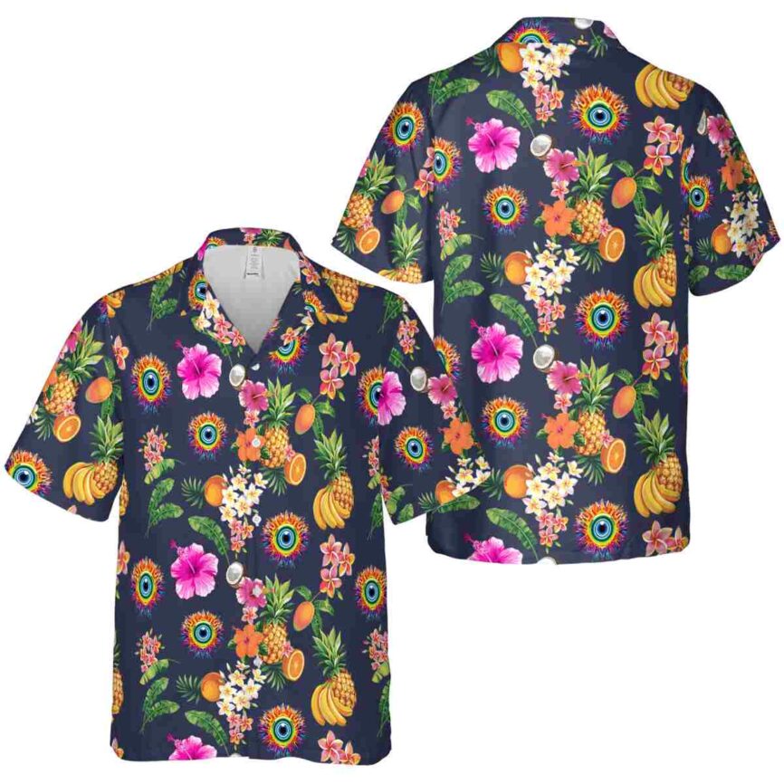 Trippy Fruit Pattern Hawaiian Shirt Premium grade
