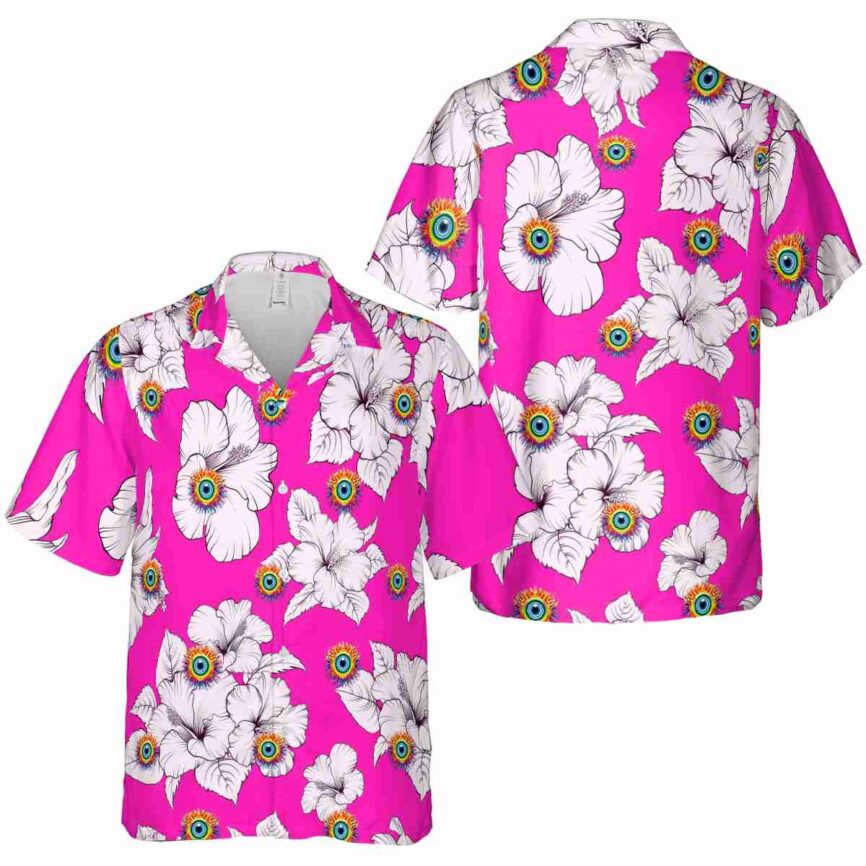 Trippy Hibiscus Flower Hawaiian Shirt Premium grade