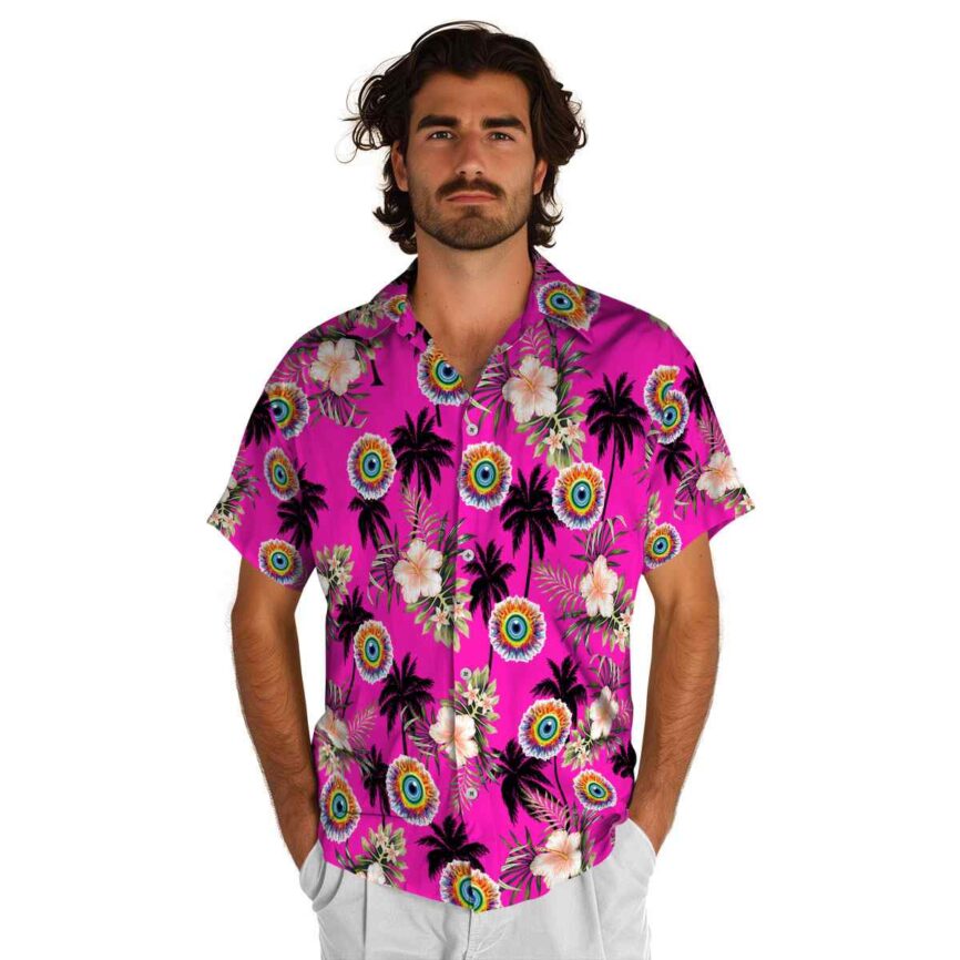 Trippy Hibiscus Palm Hawaiian Shirt New Arrival