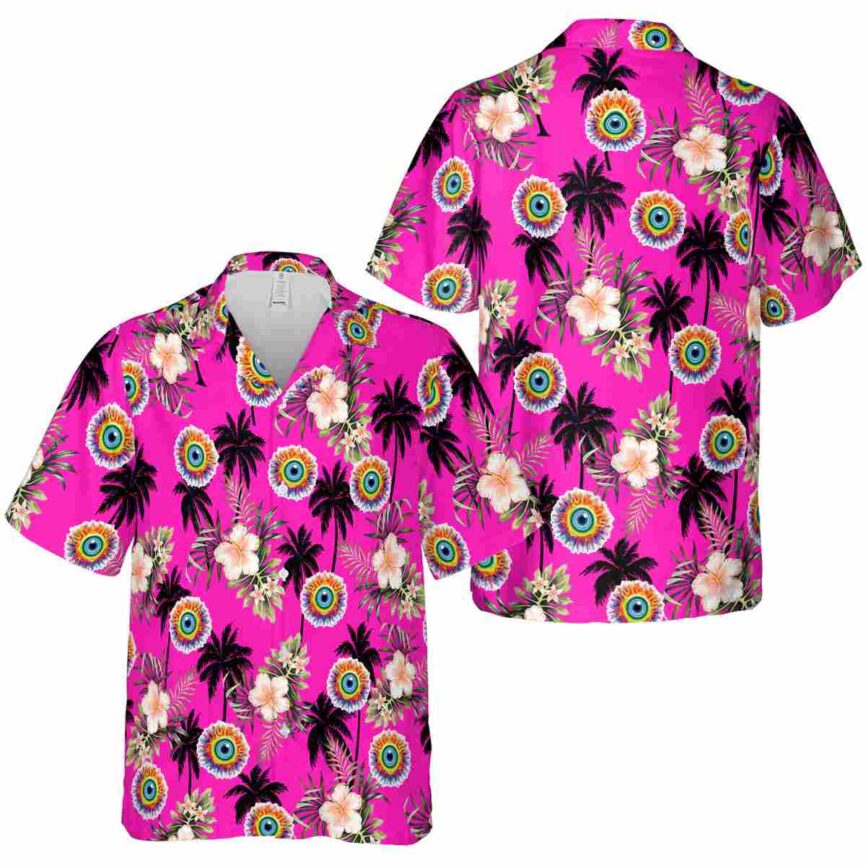 Trippy Hibiscus Palm Hawaiian Shirt Premium grade