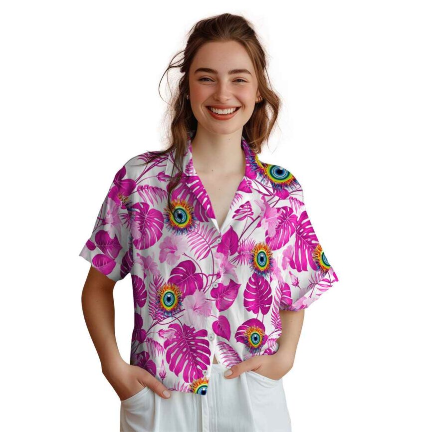 Trippy Leaf Pattern Hawaiian Shirt Top rated