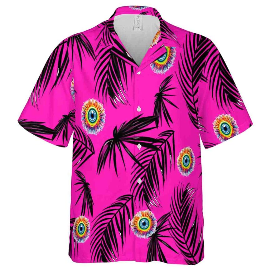 Trippy Monochrome Palm Hawaiian Shirt Fashion forward