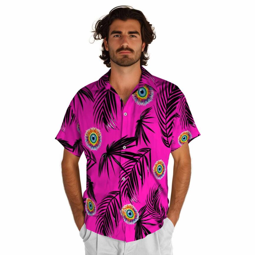Trippy Monochrome Palm Hawaiian Shirt New Arrival