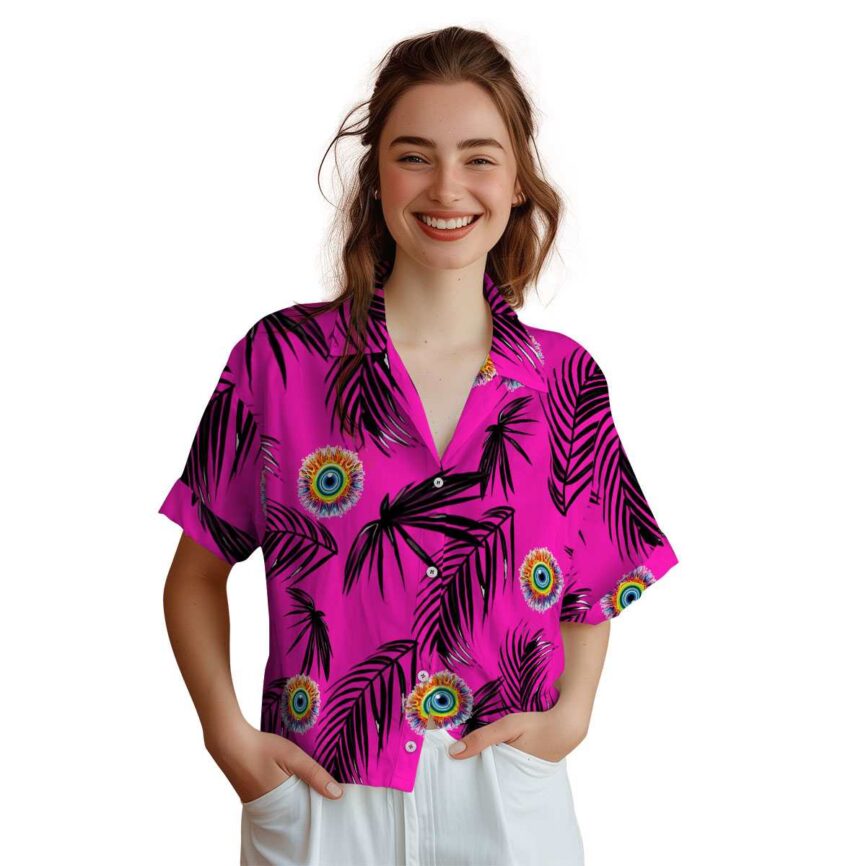 Trippy Monochrome Palm Hawaiian Shirt Top rated