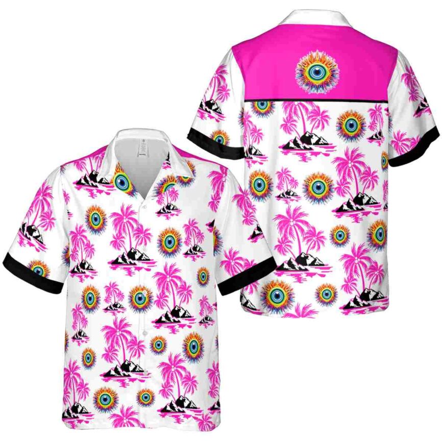 Trippy Palm Island Graphic Hawaiian Shirt Premium grade