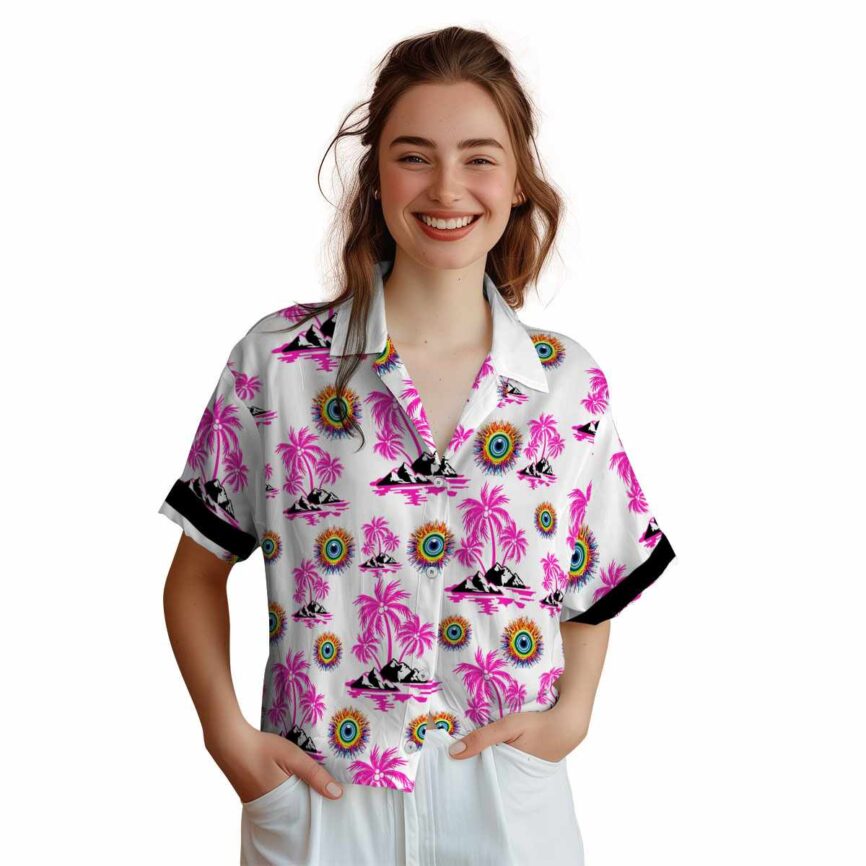 Trippy Palm Island Graphic Hawaiian Shirt Top rated