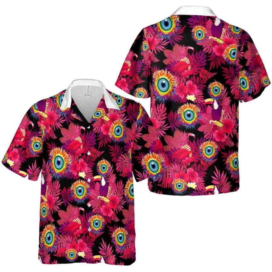 Trippy Tropical Bird Hawaiian Shirt Premium grade