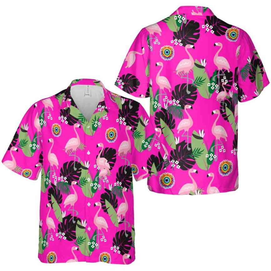 Trippy Tropical Flamingo Hawaiian Shirt Premium grade