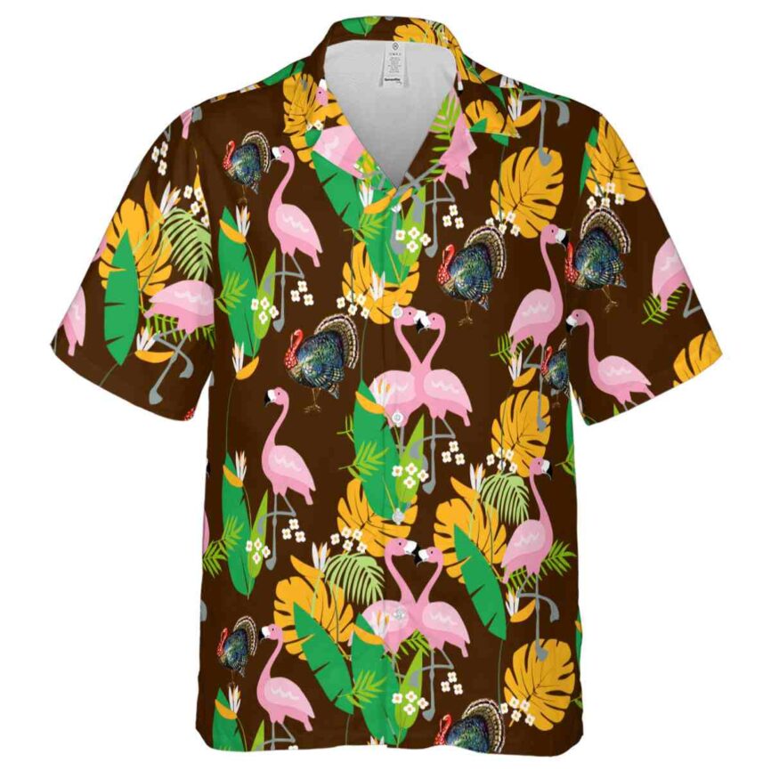 Turkey Flamingo Leaf Hawaiian Shirt Fashion forward
