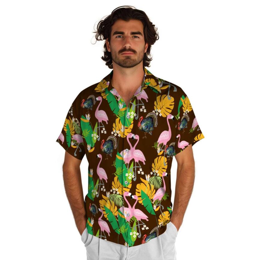 Turkey Flamingo Leaf Hawaiian Shirt New Arrival