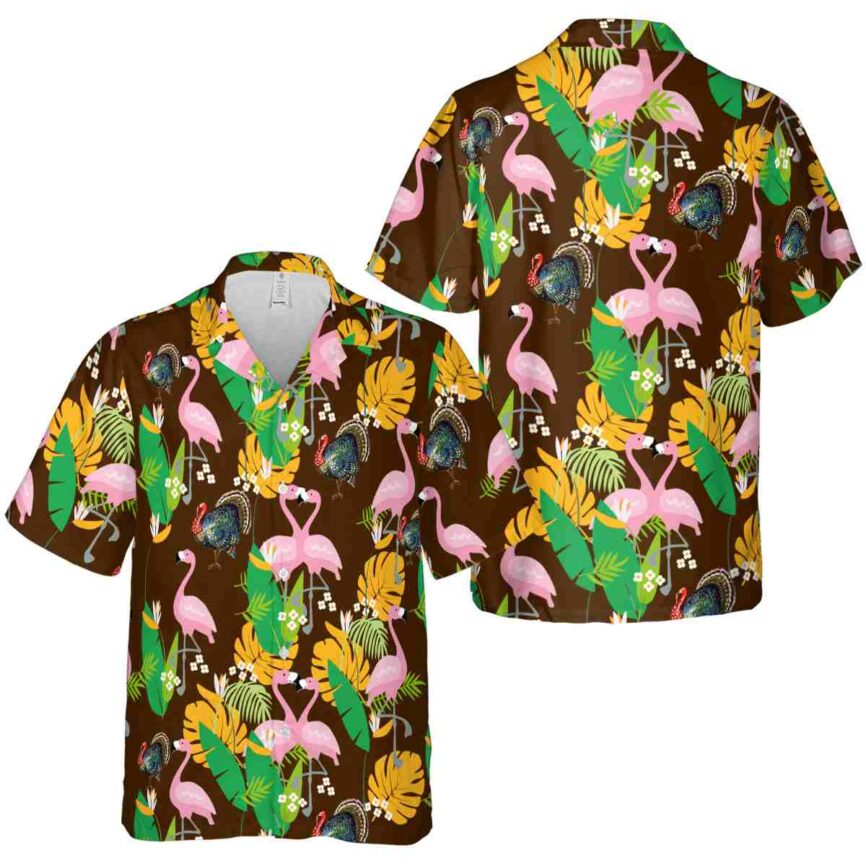 Turkey Flamingo Leaf Hawaiian Shirt Premium grade