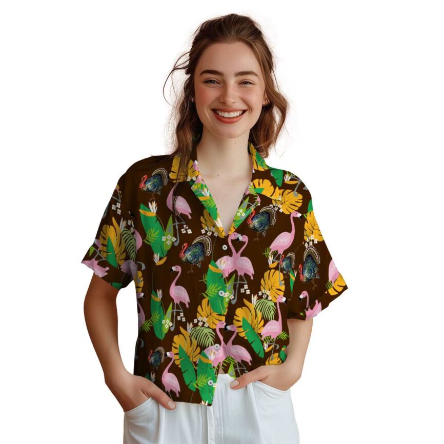 Turkey Flamingo Leaf Hawaiian Shirt Top rated