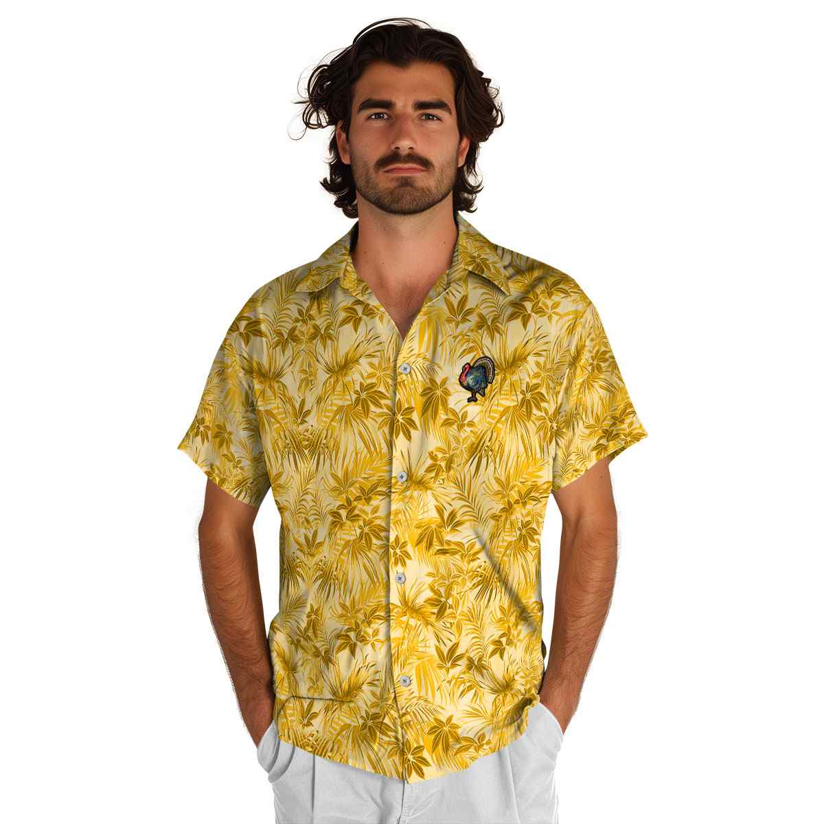 Turkey Foliage Print Hawaiian Shirt New Arrival Turkey Foliage Print Hawaiian Shirt New Arrival