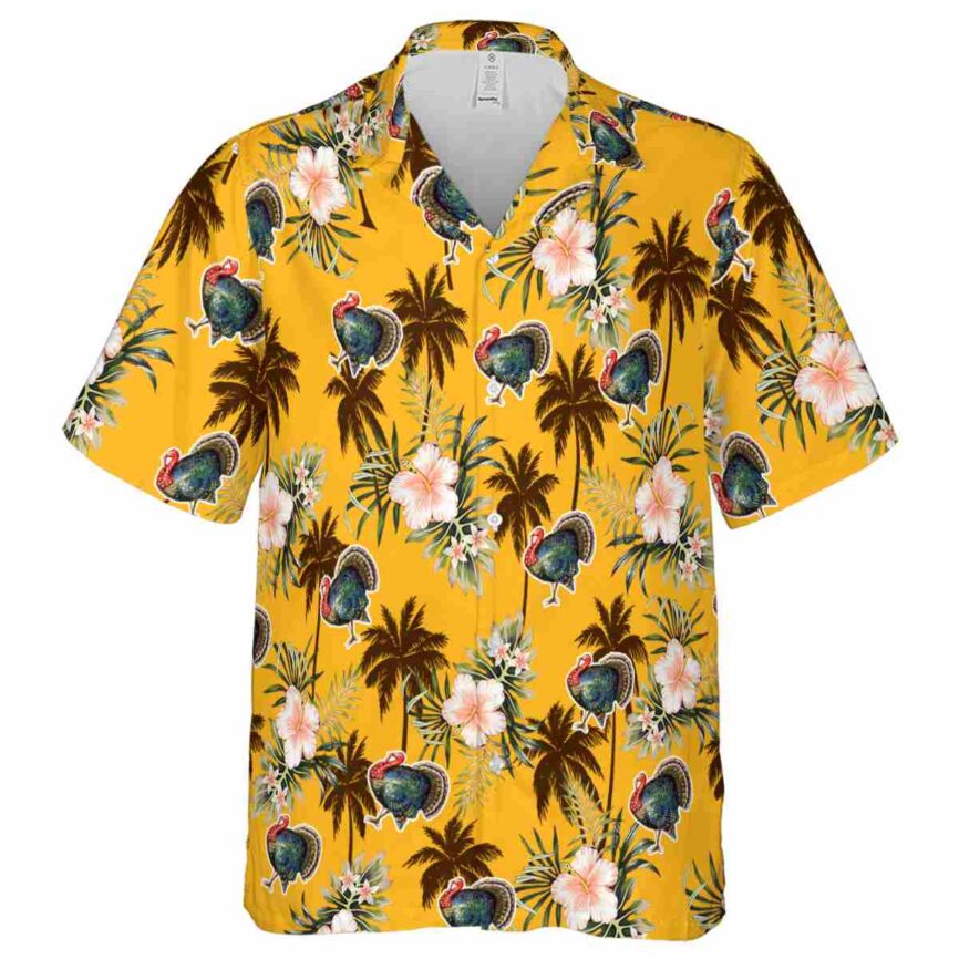 Turkey Hibiscus Palm Hawaiian Shirt Fashion forward