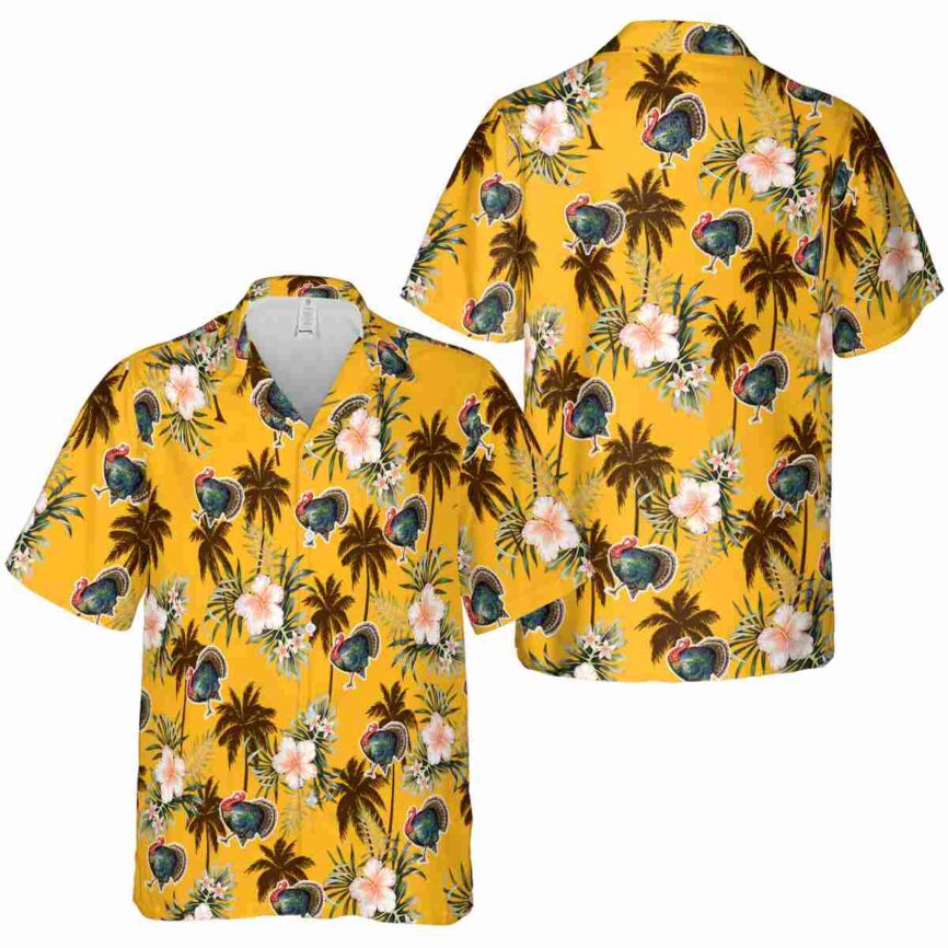 Turkey Hibiscus Palm Hawaiian Shirt Premium grade