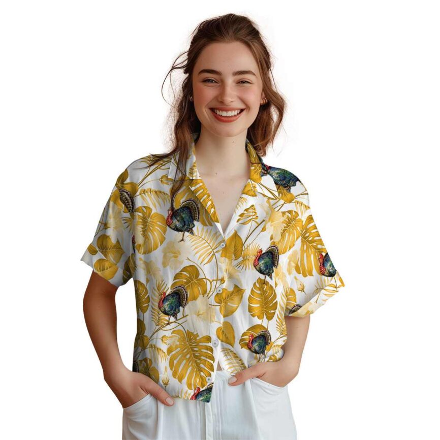 Turkey Leaf Pattern Hawaiian Shirt Top rated