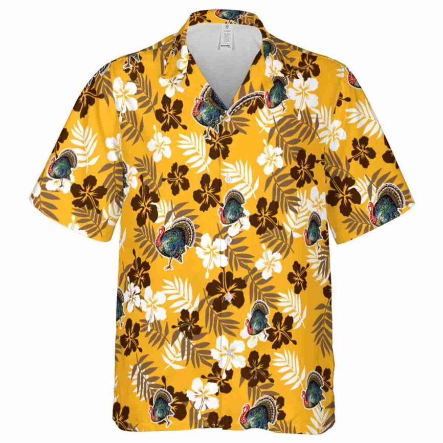 Turkey Leafy Hibiscus Hawaiian Shirt Fashion forward