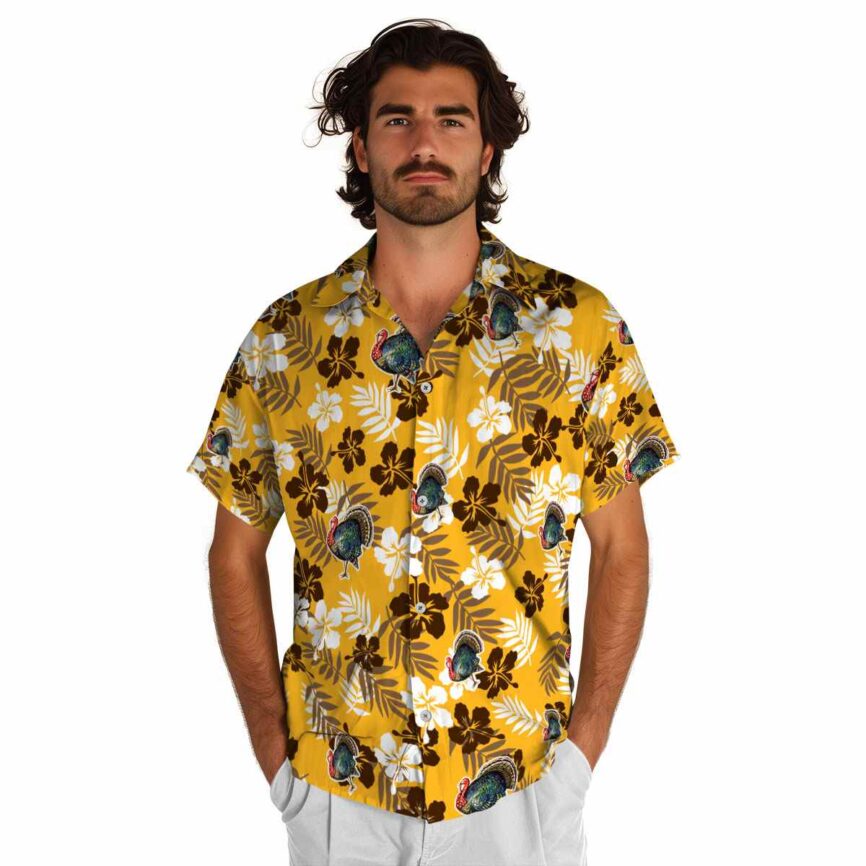 Turkey Leafy Hibiscus Hawaiian Shirt New Arrival