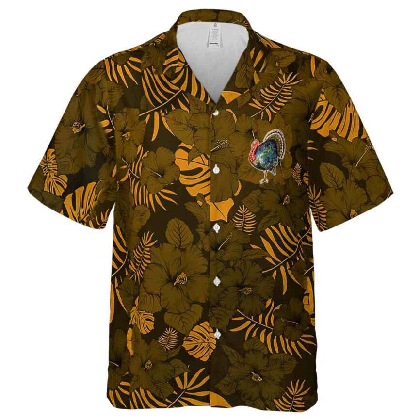 Turkey Monochrome Floral Hawaiian Shirt Fashion forward