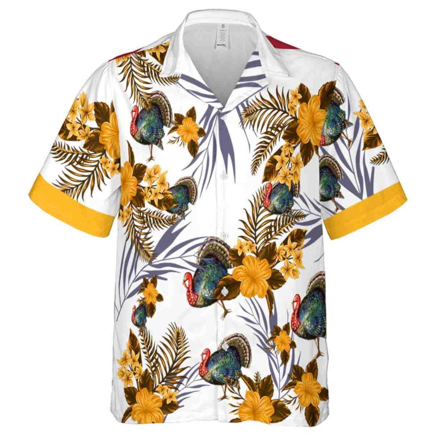 Turkey US Flag Floral Hawaiian Shirt Fashion forward