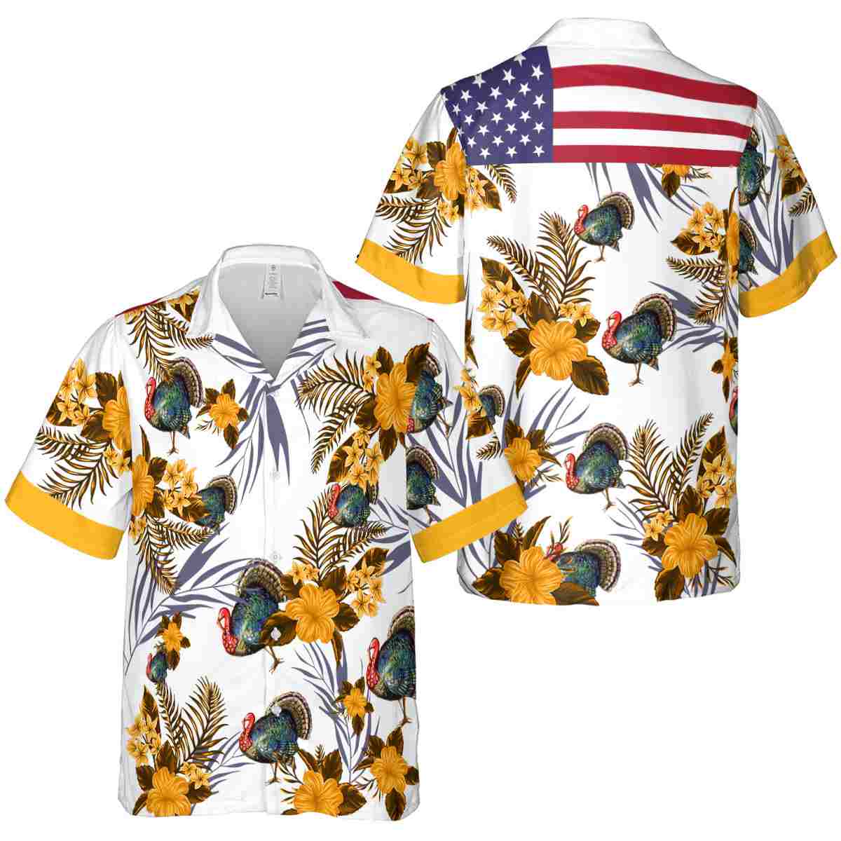 Turkey US Flag Floral Hawaiian Shirt Premium grade Turkey US Flag Floral Hawaiian Shirt Premium grade