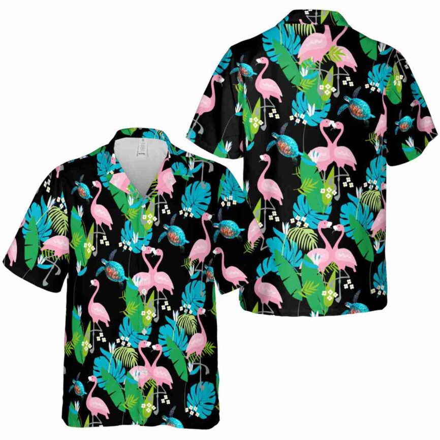 Turtle Flamingo Leaf Hawaiian Shirt Premium grade