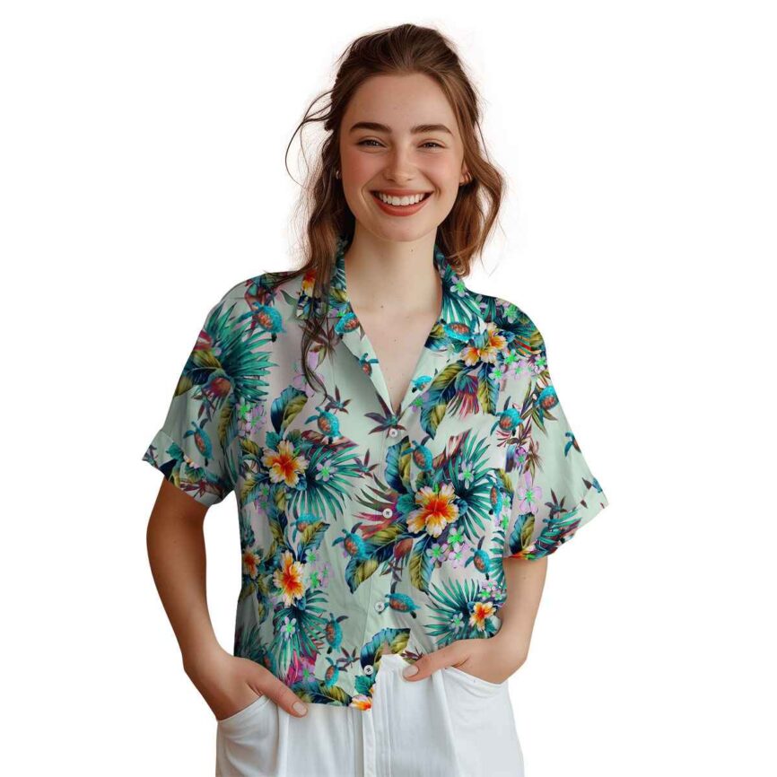 Turtle Floral Burst Hawaiian Shirt Top rated