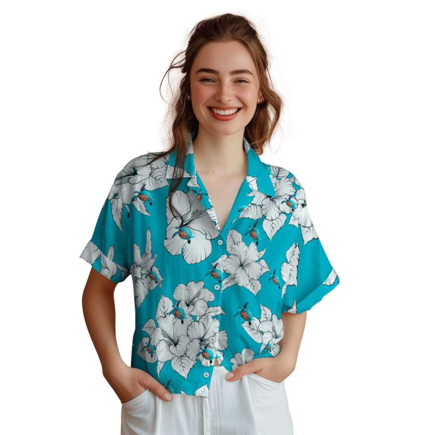 Turtle Hibiscus Flower Hawaiian Shirt Top rated