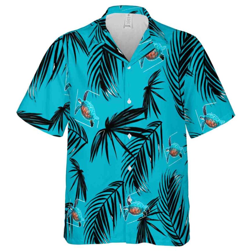Turtle Monochrome Palm Hawaiian Shirt Fashion forward
