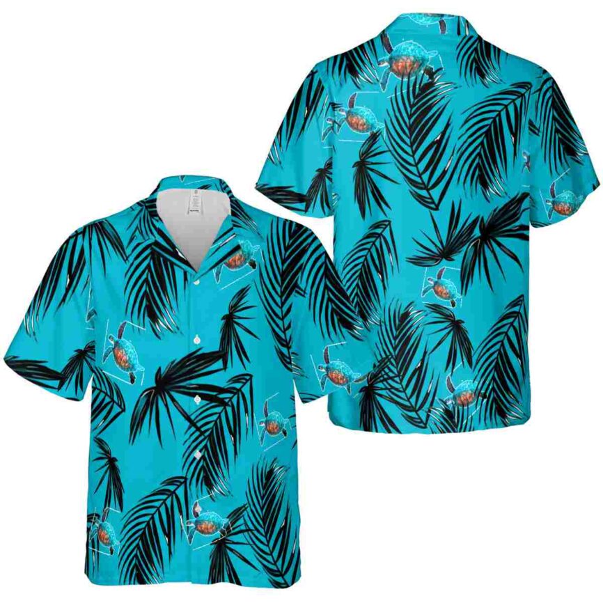 Turtle Monochrome Palm Hawaiian Shirt Premium grade