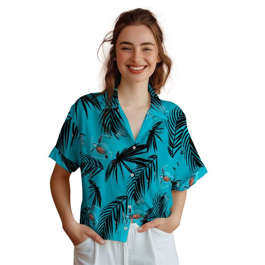 Turtle Monochrome Palm Hawaiian Shirt Top rated